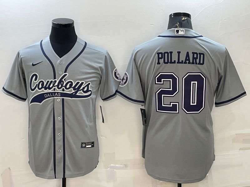 Men Dallas Cowboys #20 Pollard Grey 2022 Nike Co branded NFL Jerseys->dallas cowboys->NFL Jersey
